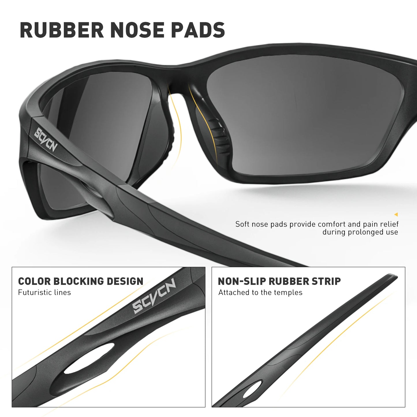 SCVCN New Outdoor Polarized Fishing Sunglasses Man Bike Cycling Glasses UV400 Hiking Goggle Women Mountain Sport Bicycle Eyewear