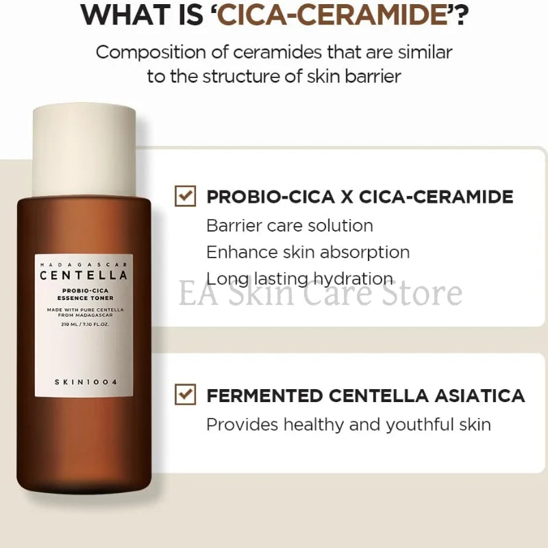SKIN1004 Probio-CICA Essence Tea-Trica Purifying Toner Centella Skincare Coreanos Face Care Tone Brightening Boosting Toner