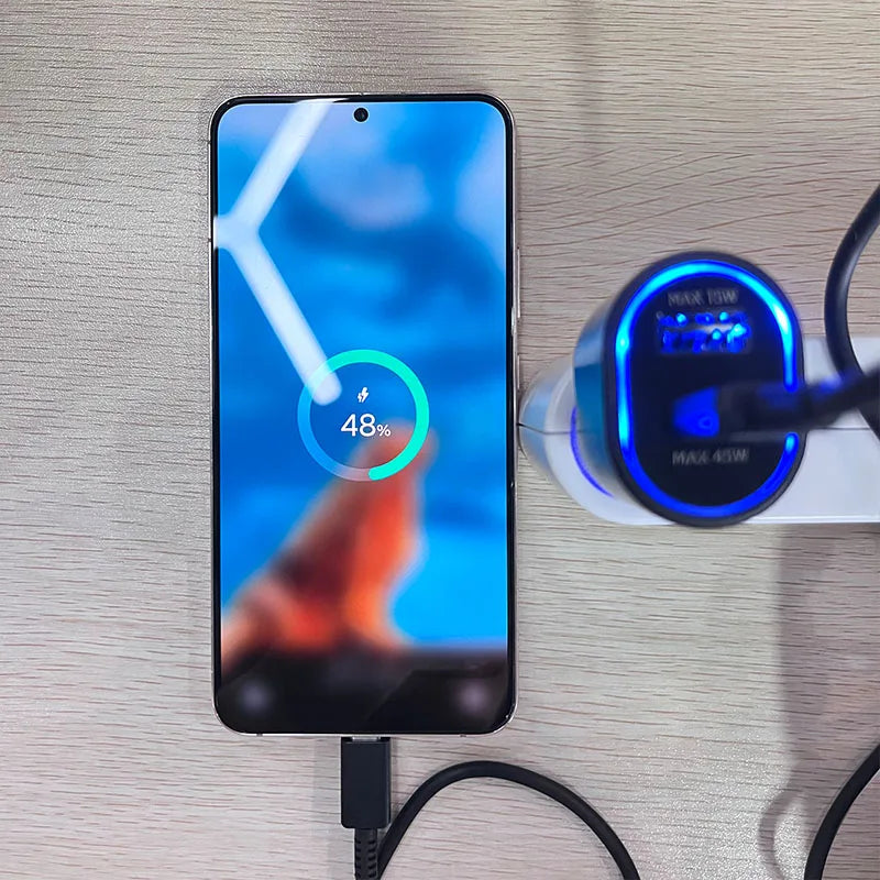60W Samsung USB Type C Car Charger PD Super Charging Galaxy S25 S24 S23 S22 Ultra 45W 15W Charger Samsung Z Fold 5 4 Flip in Car
