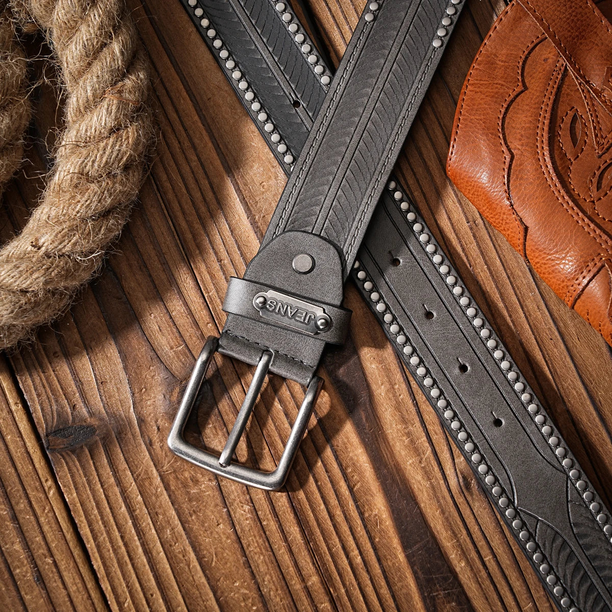 Casual, individual and retro belts, Western-style clothing accessories, metal buckles, PU belts, suitable for both men and women
