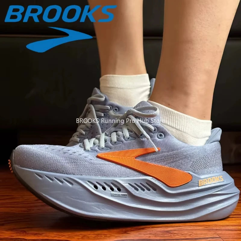 Original Brooks Men's Glycerin Max Casual Sneakers Lightweight Low-top Design Mesh Breathable Running Shoes 1104471D099