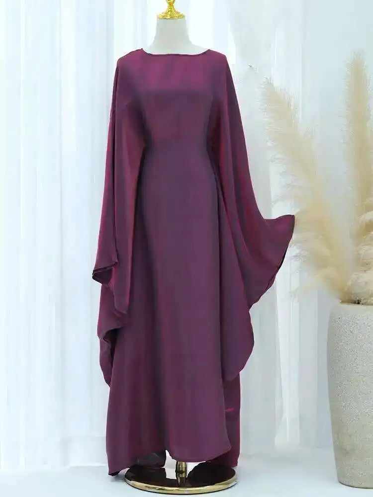 LANMREM Elegant Party Long Dress Women Many Colors Fashion Round Neck Batwing Sleeves Loose Dresses Fashion New Clothing 32C1950