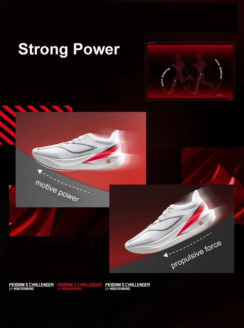 FEIDIAN 5 CHALLENGER Racing Running Shoes – SUPER BOOM Cushion, Carbon-Fiber Plate, Reflective Sneakers