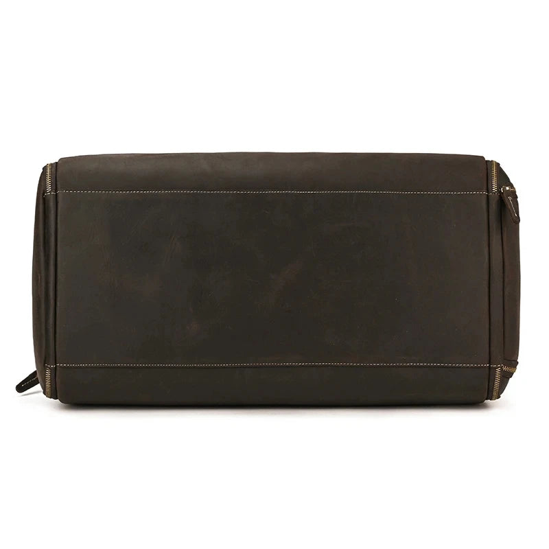 Crazy Horse Leather Folding Suit Bag Man Business Travel Bag With Shoe Pocket Clothes Cover Luggage Duffel Bag Man Bag For Suits