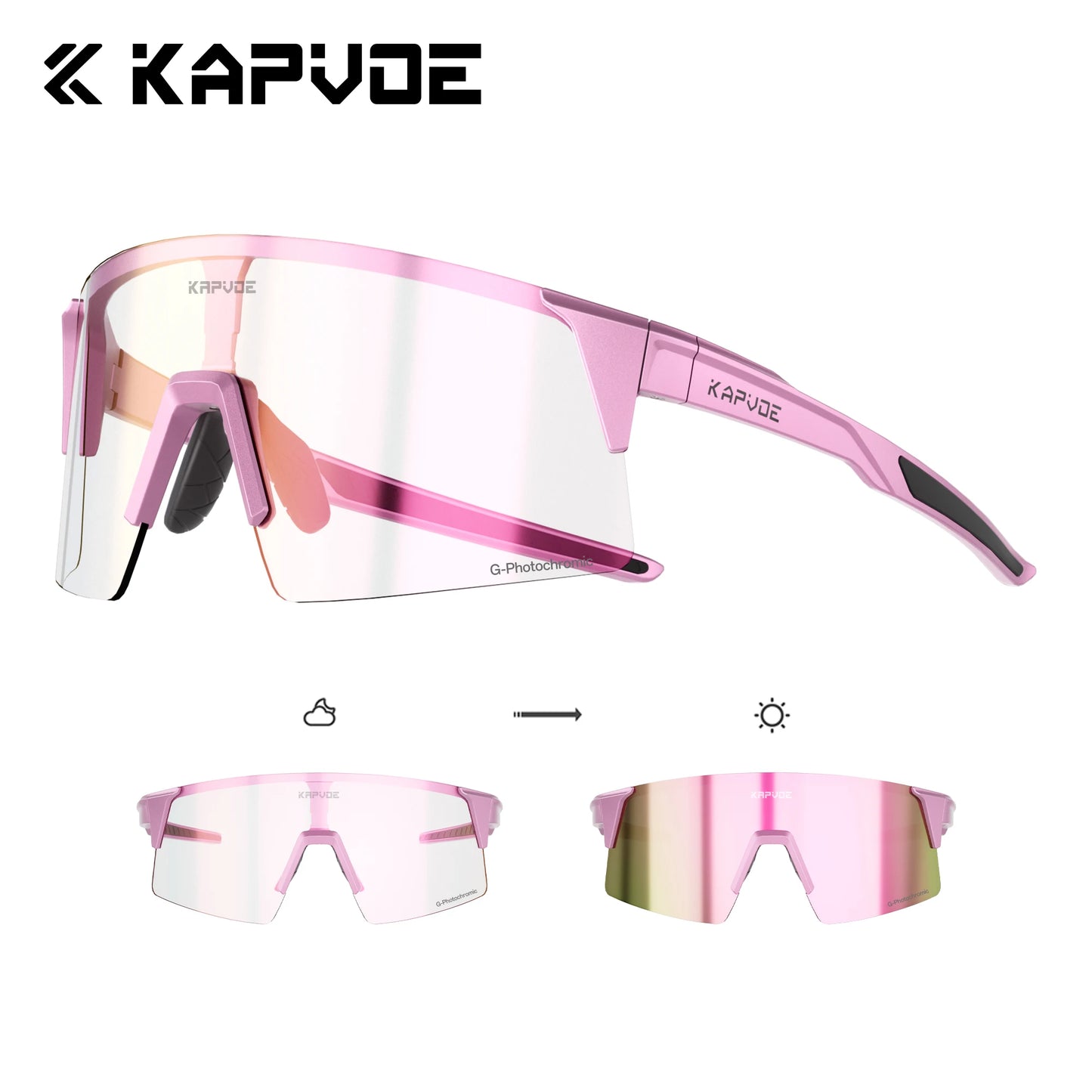 Kapvoe Photochromic Men Bike Cycling Sunglasses Women Glasses Bicycle Sports Running Glasses Outdoor UV400 New Road Goggles
