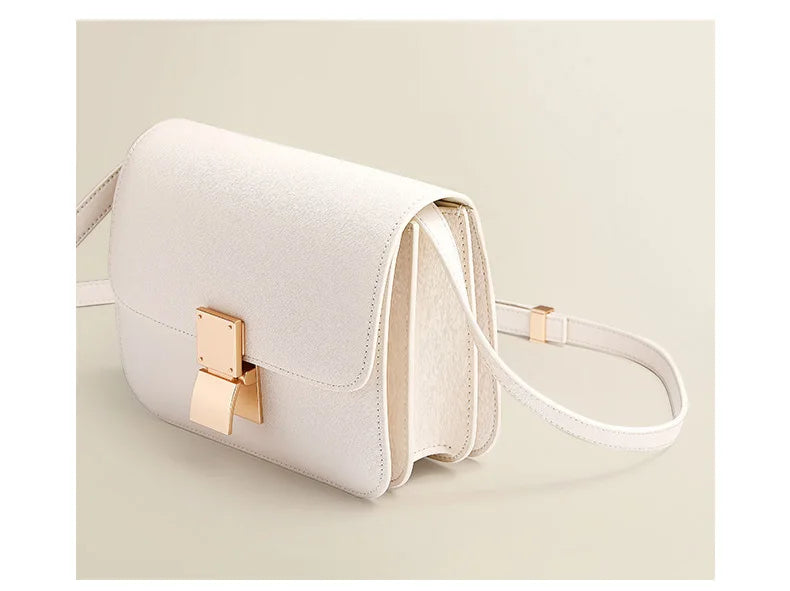 Women Shoulder Bag Female Split Leather Ins Vintage Messenger Lady Small Square Palm Texture Printing Box Flap Underarm Bag 2022