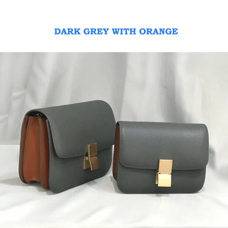 Women Shoulder Bag Female Split Leather Ins Vintage Messenger Lady Small Square Palm Texture Printing Box Flap Underarm Bag 2022