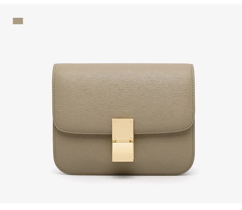 Women Shoulder Bag Female Split Leather Ins Vintage Messenger Lady Small Square Palm Texture Printing Box Flap Underarm Bag 2022