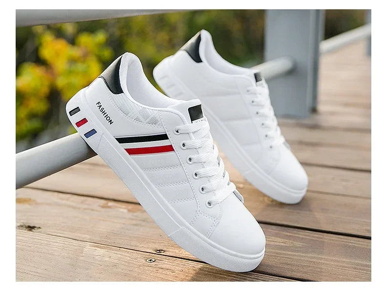 2024 Mens Casual Sneakers New Fashion Lace-up White Shoes Student Comfort Sports Plus Size Vulcanized Shoes Zapatillas De Hombre