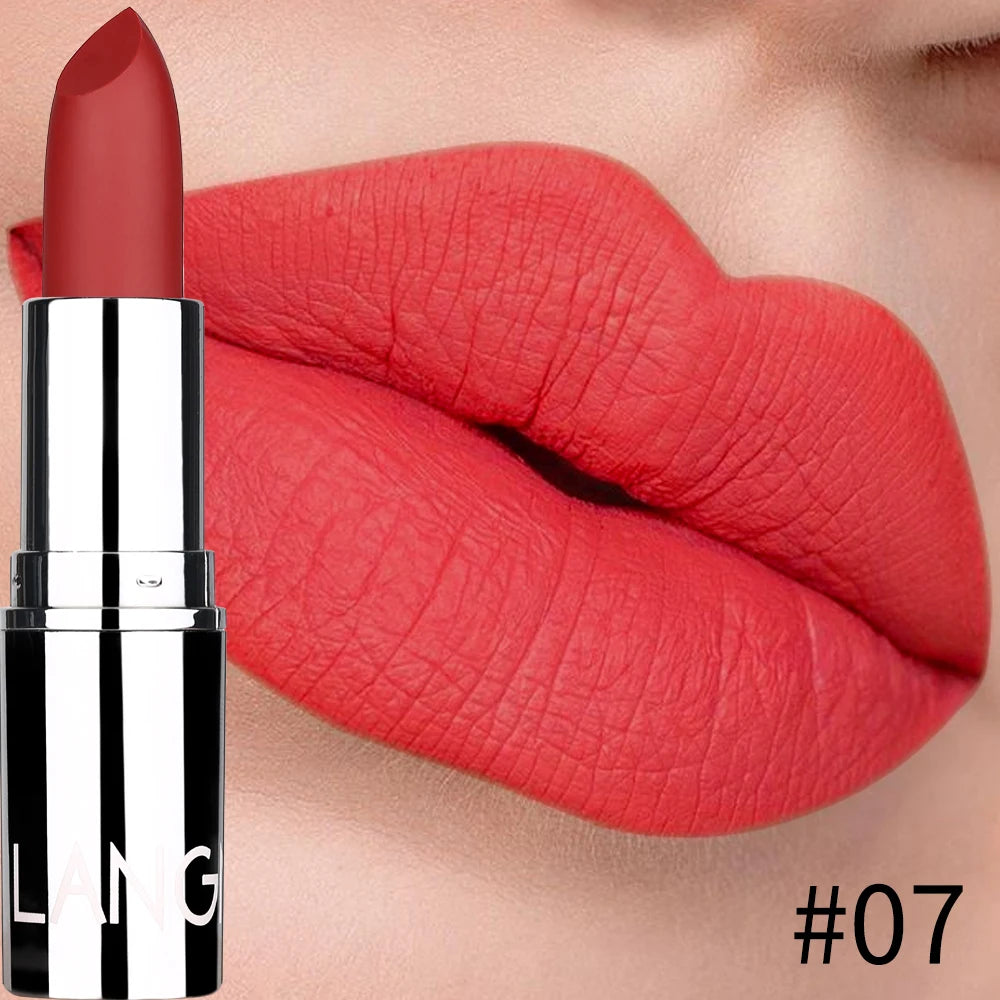 Langmani Silver Tube Matte Lipstick Non Staying Cup Makeup Lipstick 8 colors available