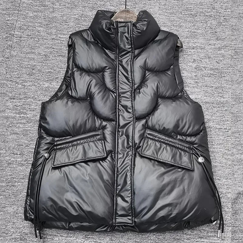 2023 New Down Cotton Vest for Women Autumn Winter Lightweight Vest Casual Loose Jackets Coats Women Fashion Sleeveless Parkas