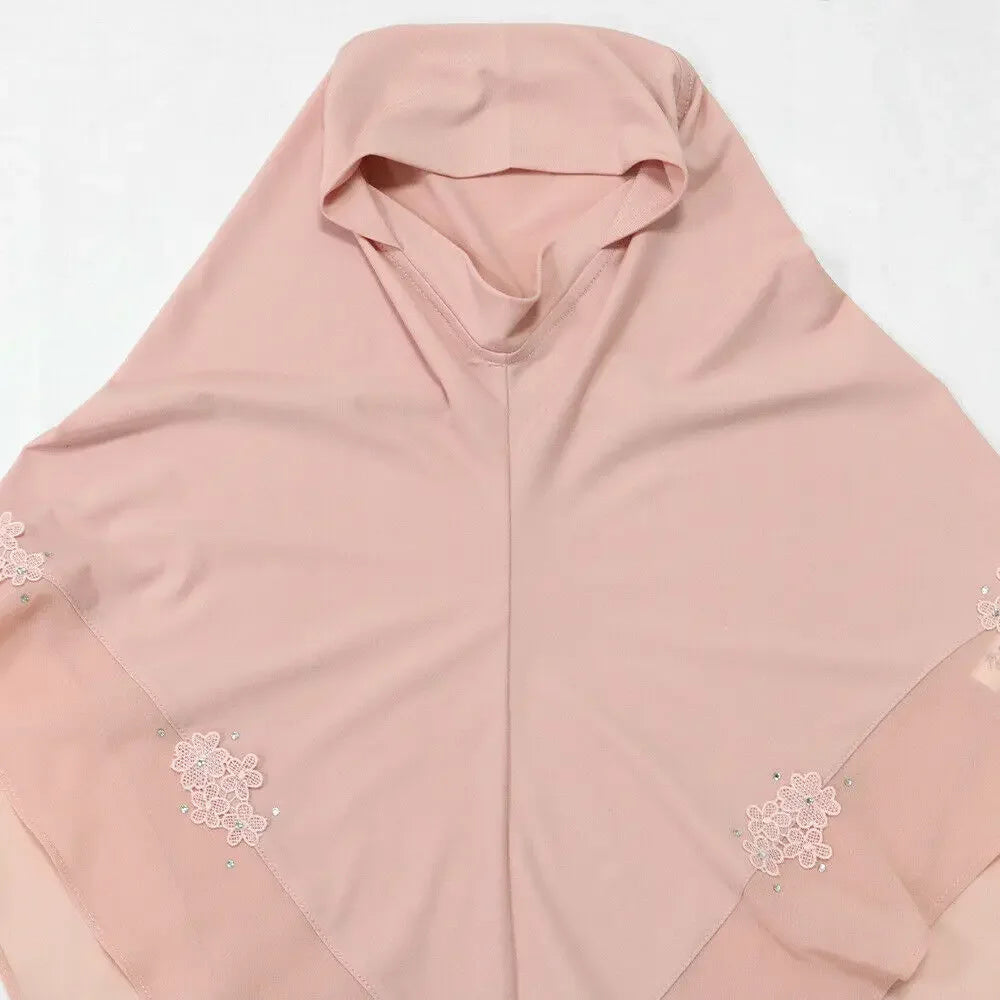 Elegant Instant Hijab Headwrap for Muslim Women Hijab Shawl Islamic Scarves Easy to Wear Ramadan Eid Arab Hijab Turban Cap