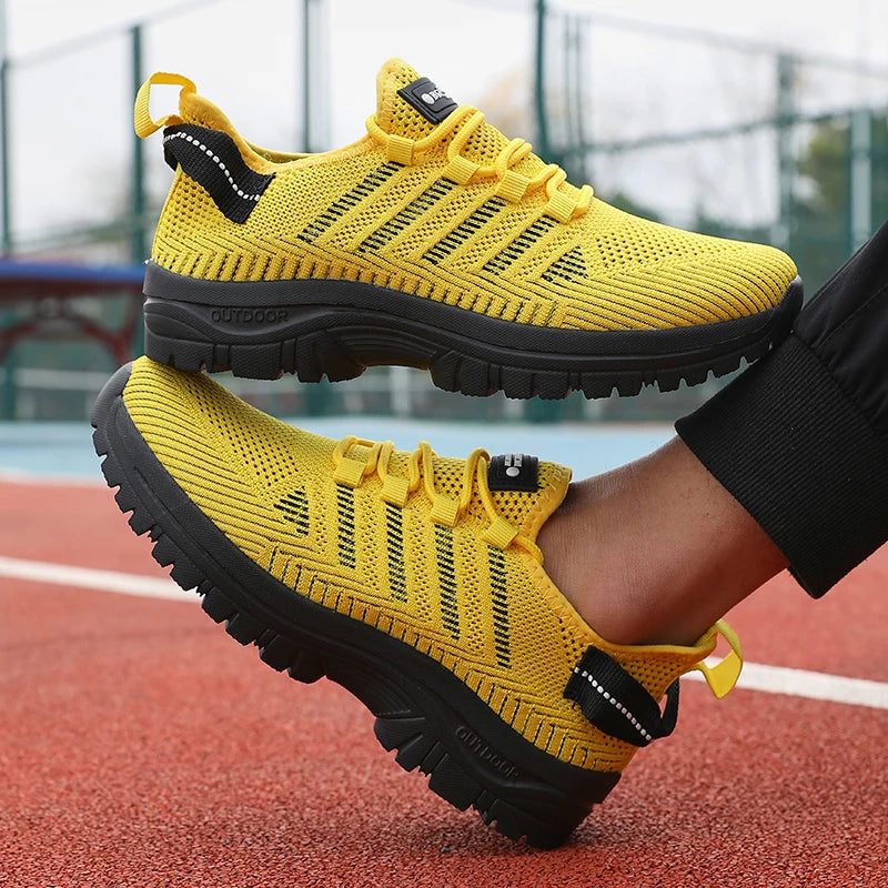 2025 Men's Running Shoes Knitted Mesh Breathable Fashion Casual Sports Shoes Comfortable Fitness Lightweight Men's Casual Shoes