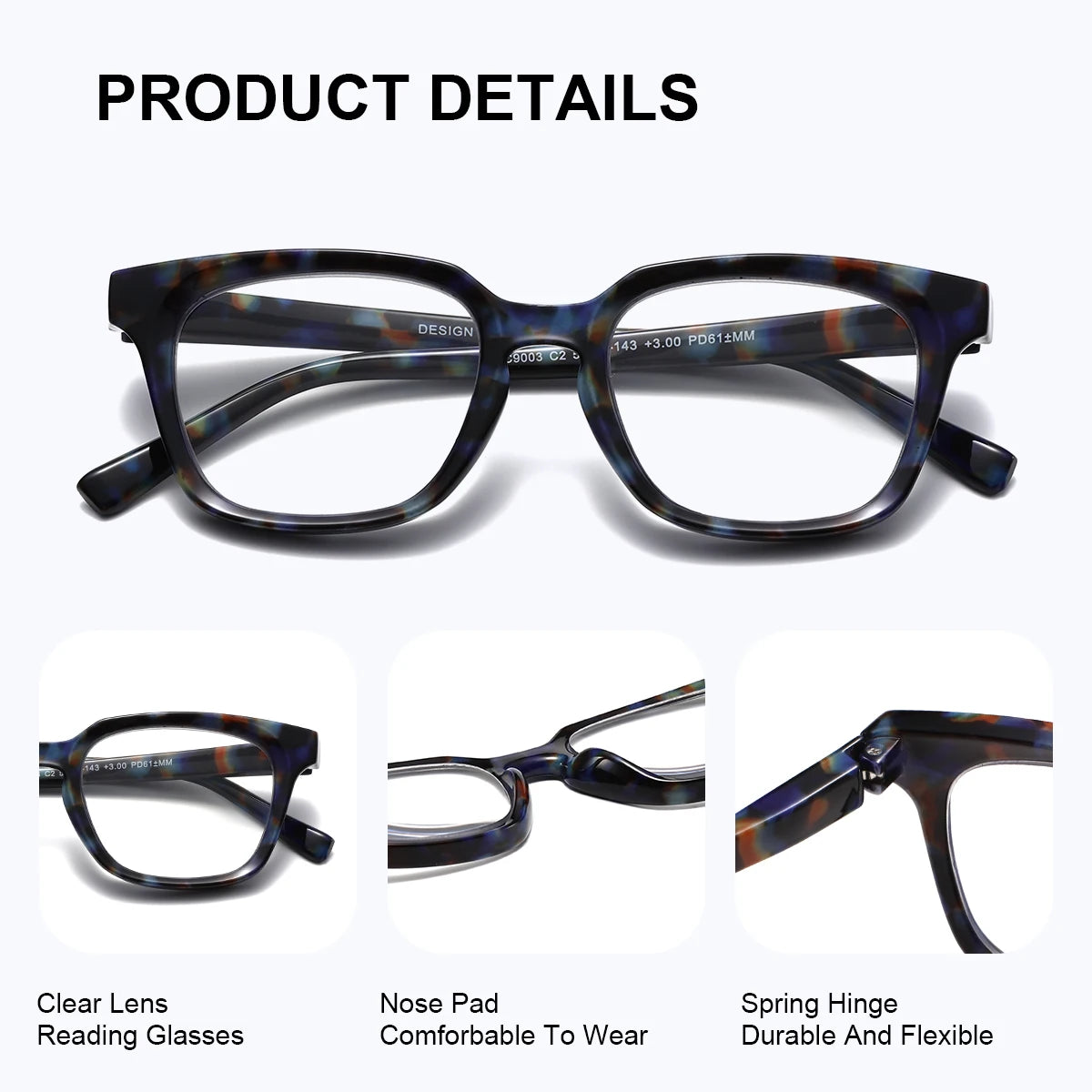 BARCUR Square Reading Glasses, Blue Light Blocking Computer Reader for women men Reading Presbyopic Glasses