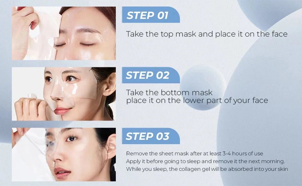 Deep Collagen Anti Wrinkle Lifting Mask Collagen Face Mask Overnight, Deep Collagen Mask for Lifting Firming Moisturizing(5Pack)