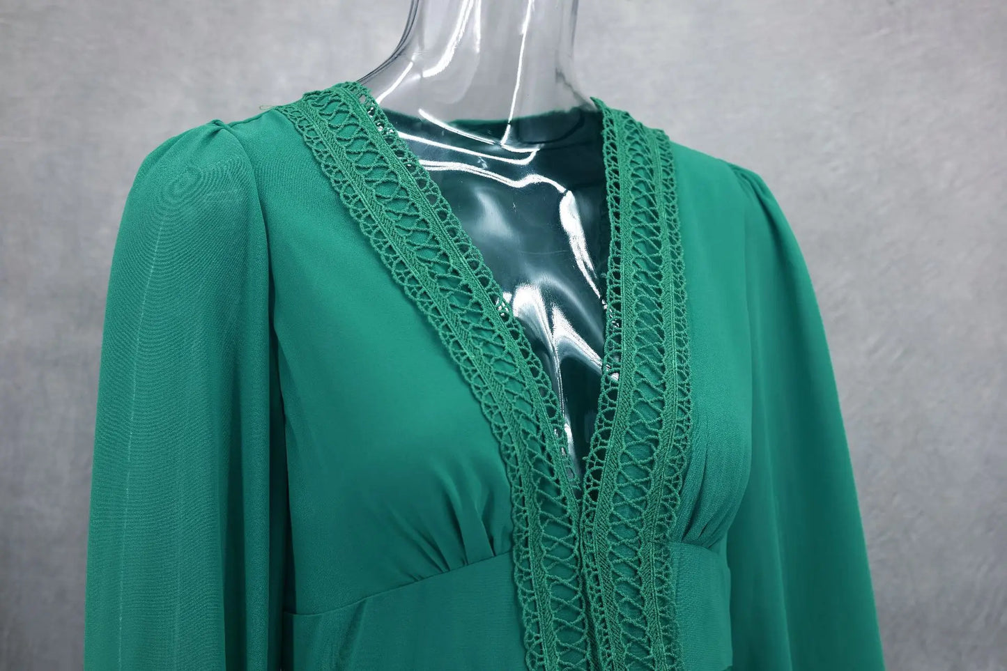 Maxi Dress Ruffles Long Sleeve Hollow Out Evening Dresses Party Chic Robe Green Blue Purple New In Holiday Summer