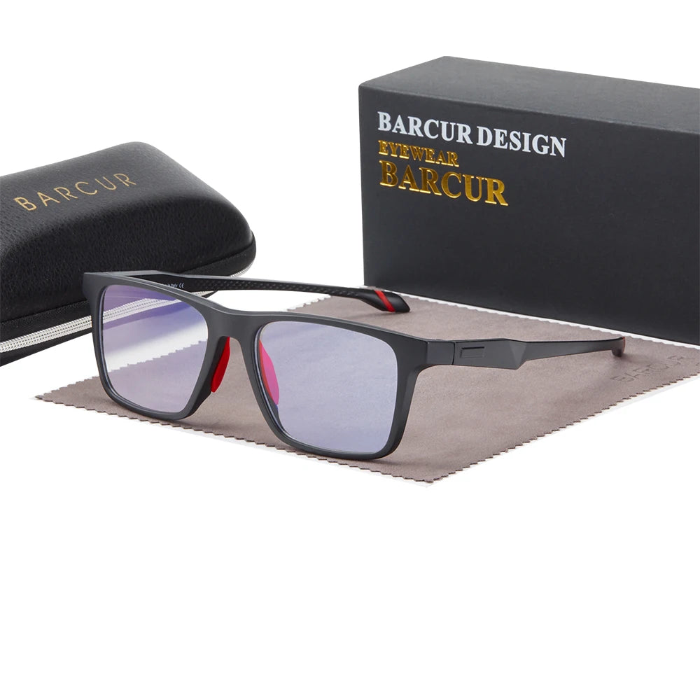 BARCUR Men Anti Blue Light Glasses Fashion Personality TR-90 Secondary Footnotes Goggles Woman Reading Glasses Accessories