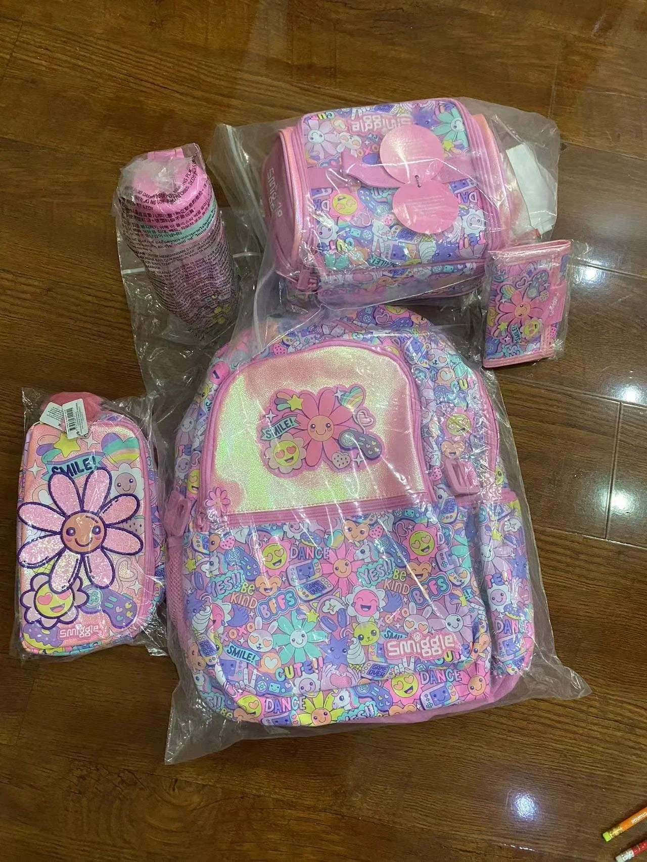 Genuine Australia Smiggle Backpack Pink Sunflower School Bag Cartoon Series Anime Backpack Student Gift Separate Purchases