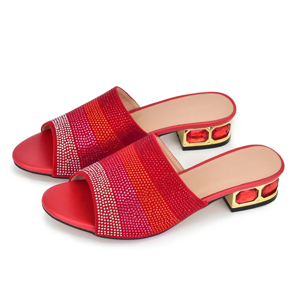 2025 New Classic Design Sandals Italian Style Lady Shoes Low Heel Summer Mules Comfy Sandals Wedding Shoes Bride Party Pumps