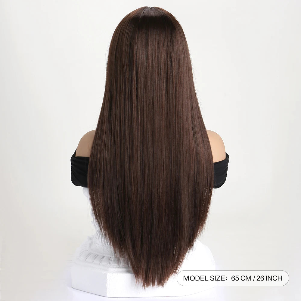 26Inch Colour Wig Long Straight Synthetic Wig for Women Fashion Wig for for Daily Halloween Costume Party Cosplay 