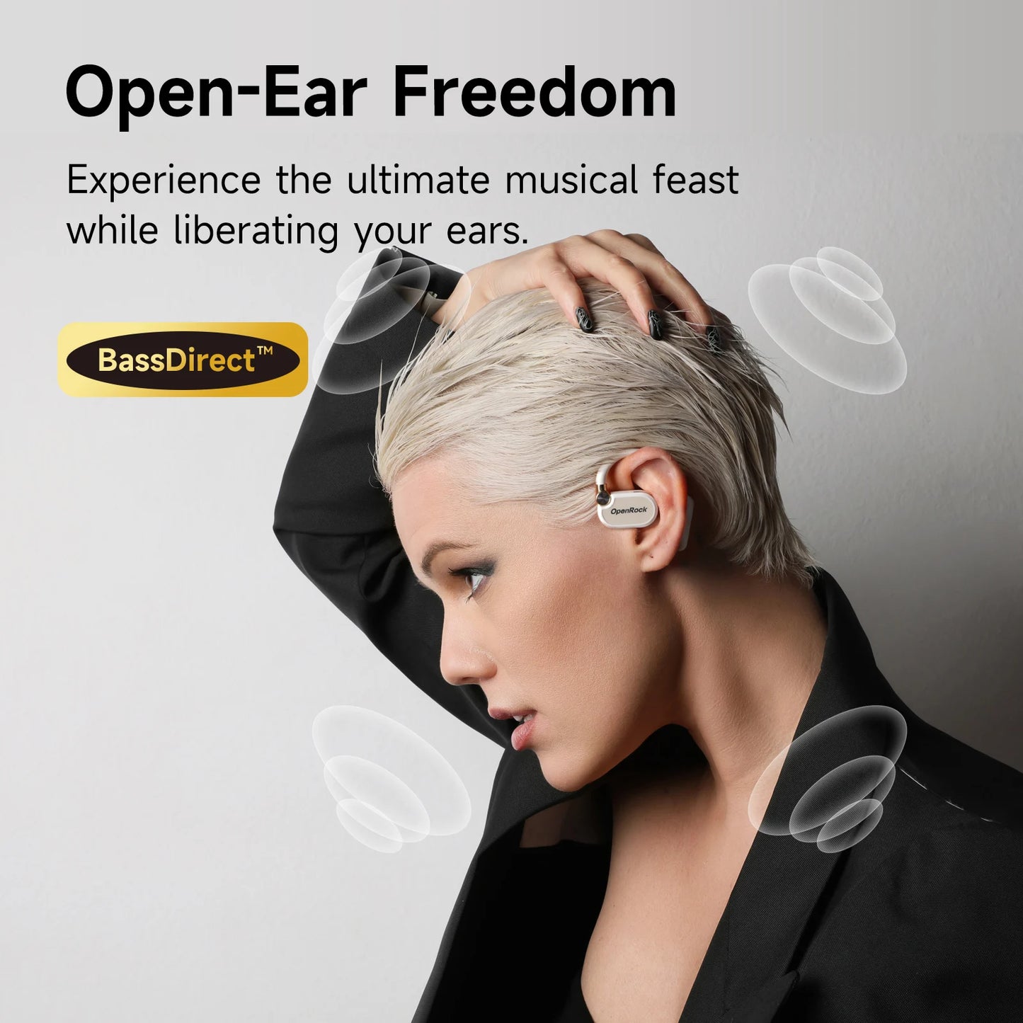 Oneodio OpenRock X Open Ear Headphones Bluetooth 5.3 Wireless Earphones OWS Air Conduction Sports Earbuds With 4 ENC Mic APP 48h