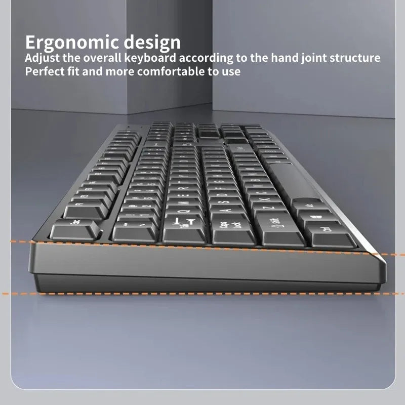 2.4G Wireless Keyboard Mouse Set 104 Keys Standard Keyboard Gaming Keyboard Mouse Kit Keyboard For Laptop Tablet PC Accessories