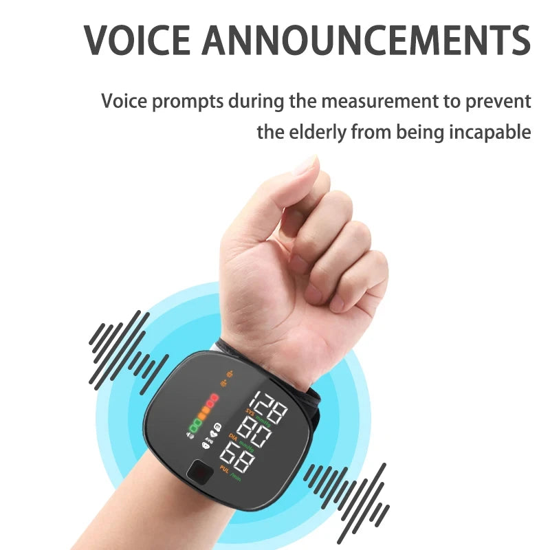 🖤 LINGKUN Wrist Blood Pressure Monitor,
LED Display | Fast Measurement | Digital Tensiometer | Heart Rate | USB Rechargeable
