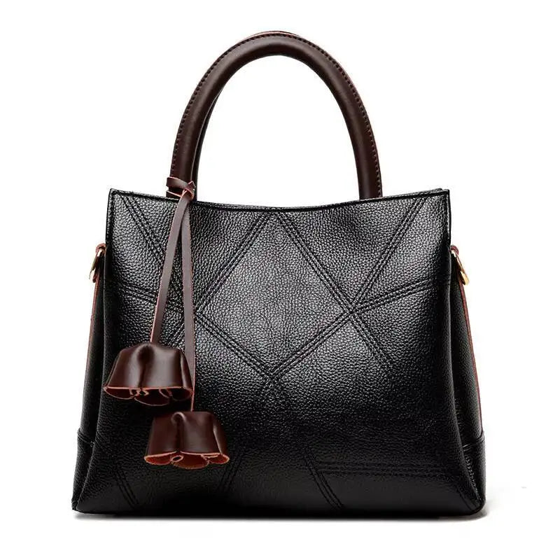 MOTAORA Premium Leather Women's Crossbody Handbag - Designer Luxury Patchwork Bag for Mature Moms