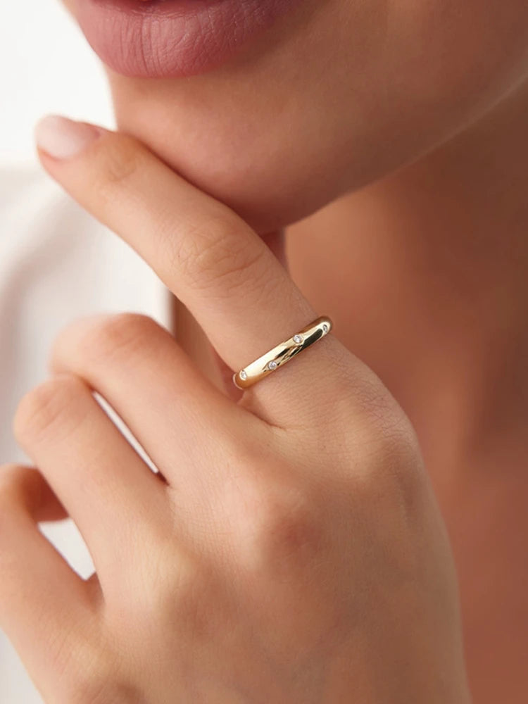 Lnngy 1.6mm Moissanite Diamond Rings Certified 925 Sterling Silver Marriage Ring For Women Couples Wedding Bands Jewelry Gift