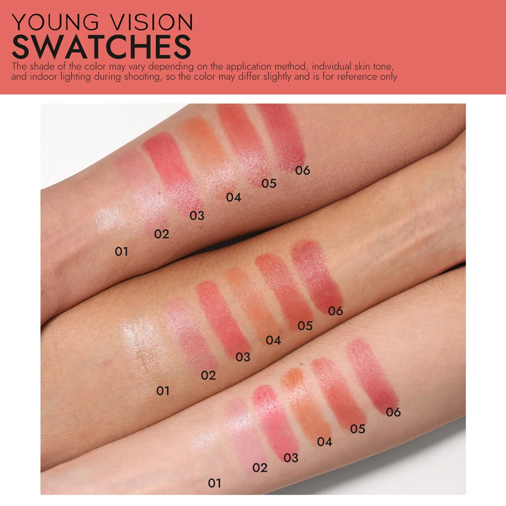 YOUNG VISION 6 Colors Fine Shimmer Nourishing Light Lipstick Long Lasting Colors Easy to Apply Lip Moisturizing Lipstick