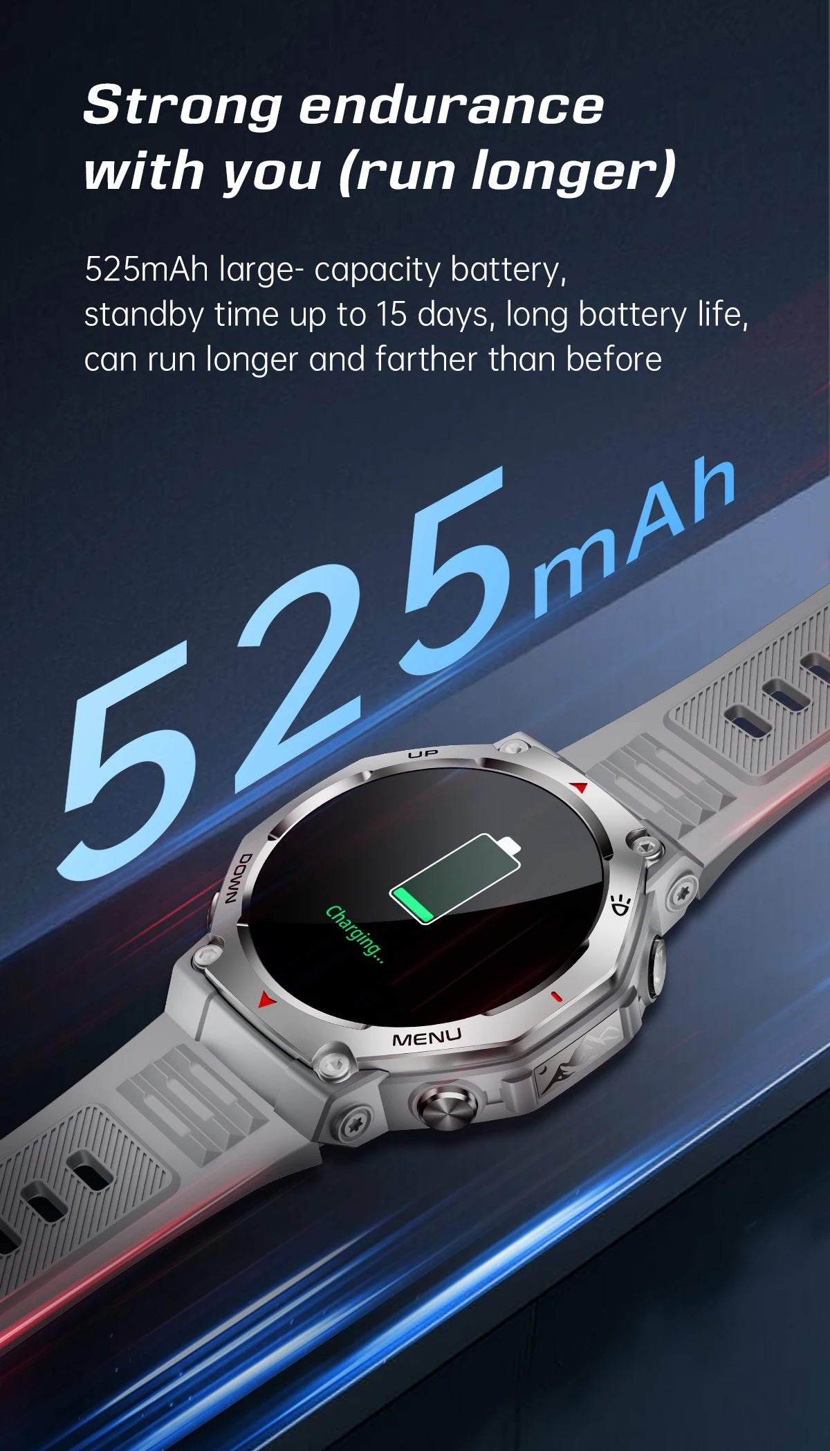 LIGE New 1.43 inch AMOLED Screen Smart Watch 525mAh Big Battery BT Call IPX8-5ATM Waterproof Sports Smartwatch For Android ios