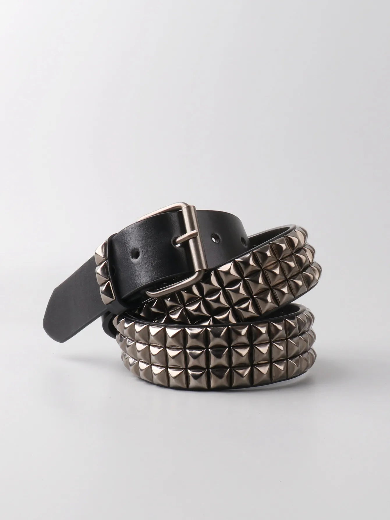 Fashion men's metal pin buckle PU riveted belt