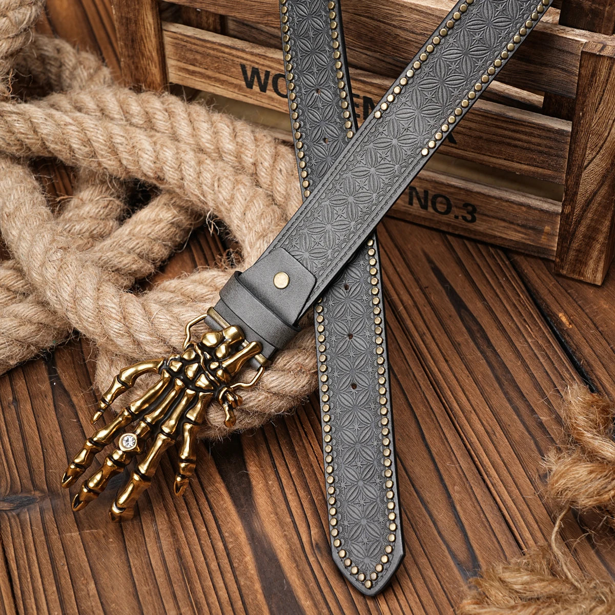 Men Women-Western-Cowboy-PU Leather-Belts - Vintage Belt Floral Engraved Buckle Belt for Jeans
