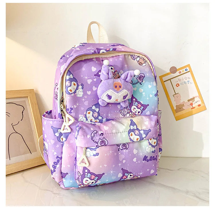 Sanrio Hello Kitty Kuromi Cinnamoroll New Fashion Children's School Bag Cute Large Capacity Kids Backpack College Bag