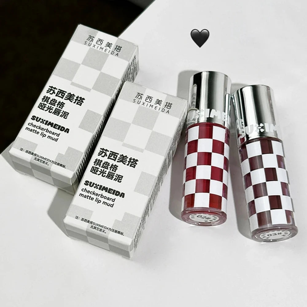 Punk Dark Red Lip Gloss Waterproof Lasting Matte Lipstick Smoky Nude Purple Matte Lipstick Natural Chocolates Lip Tint Makeup