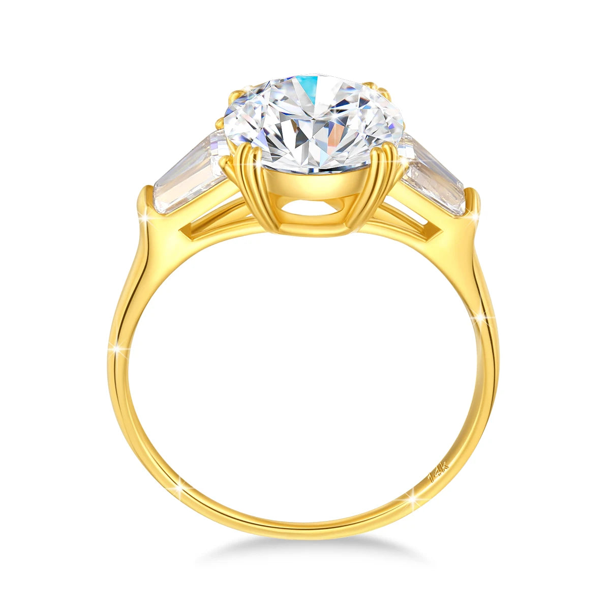 9mm Moissanite Diamond Ring 585 Real 14K Gold for Women D Color VVS1 Brilliant Cutting Wedding Band Engagement Trendy Jewelry