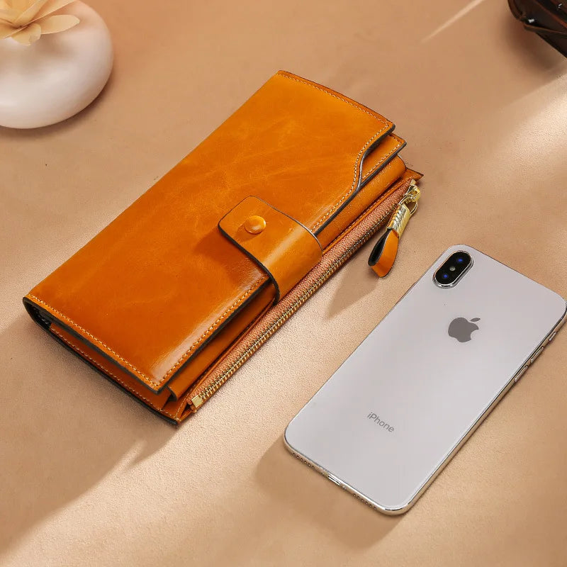 MOTAORA Women's RFID Wallet Luxury Genuine Leather Purse For Women Large Capacity Multi-layer Card Holder Fashion Wallets Ladies