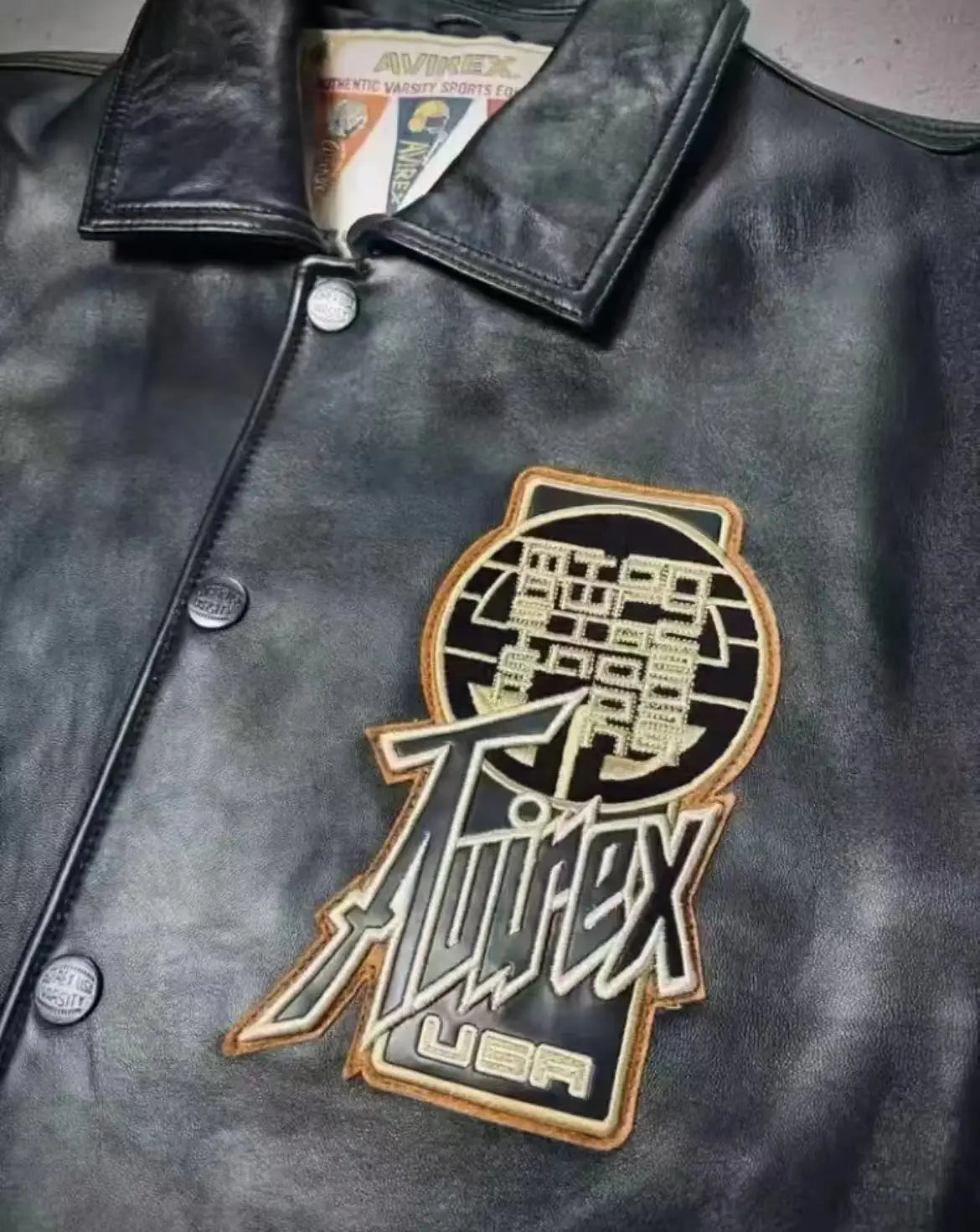AVIREX High Quality Genuine Sheepskin Coat Men's US Size Classic Varsity Jacket Natural Leather Flight Suit Lapel Outerwear tops