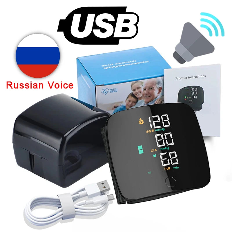 🖤 LINGKUN Wrist Blood Pressure Monitor,
LED Display | Fast Measurement | Digital Tensiometer | Heart Rate | USB Rechargeable