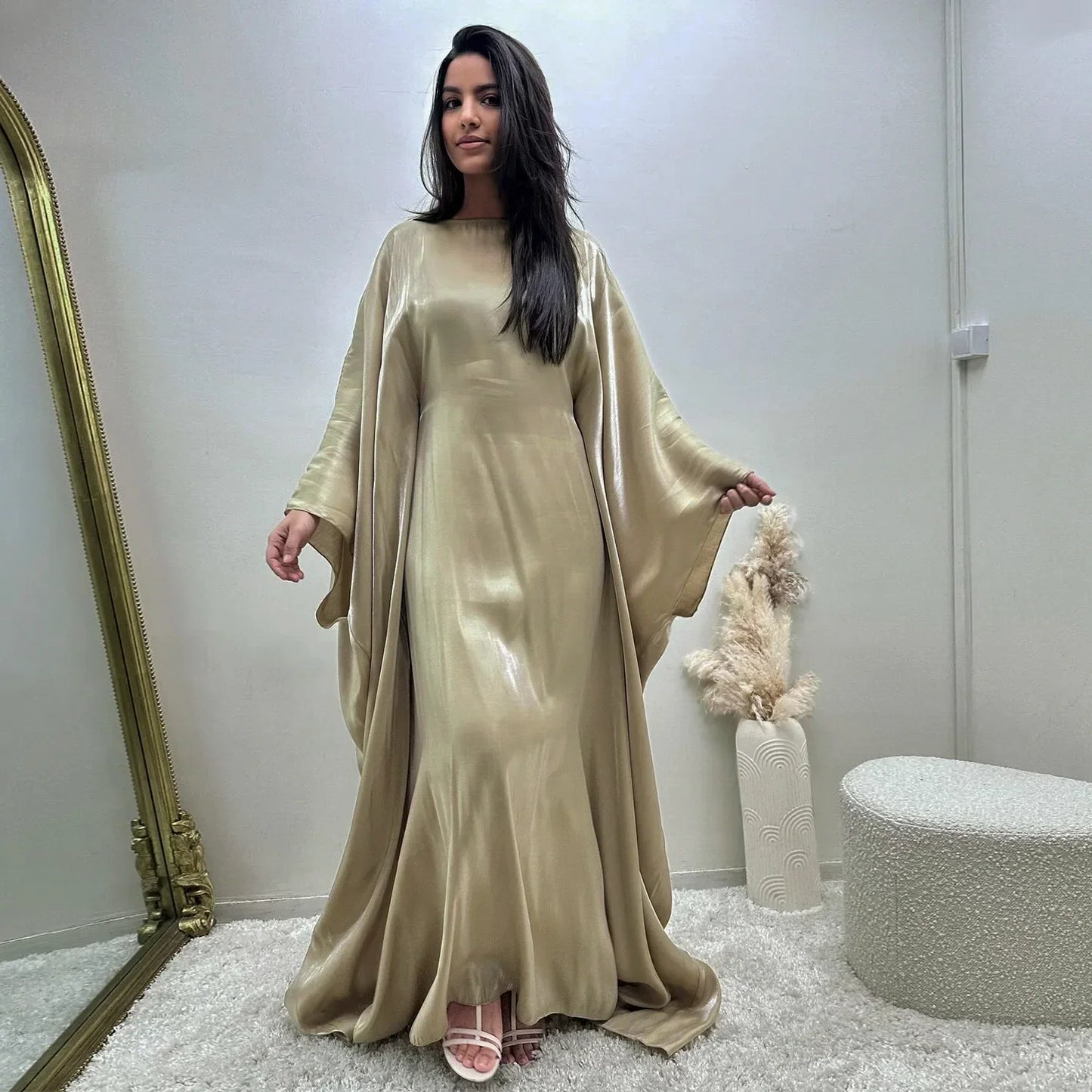 Shiny Butterfly Abaya Inside Belt Muslim Party Long Dress Summer Abayas for Women Dubai Luxury Turkey Islam Clothes Kaftan Robe