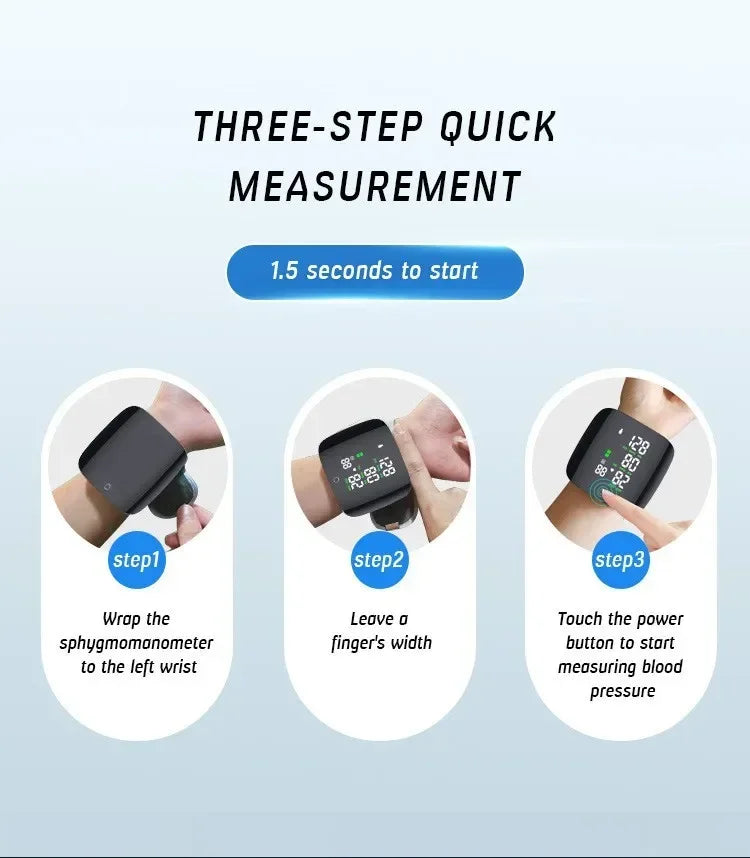 🖤 LINGKUN Wrist Blood Pressure Monitor,
LED Display | Fast Measurement | Digital Tensiometer | Heart Rate | USB Rechargeable