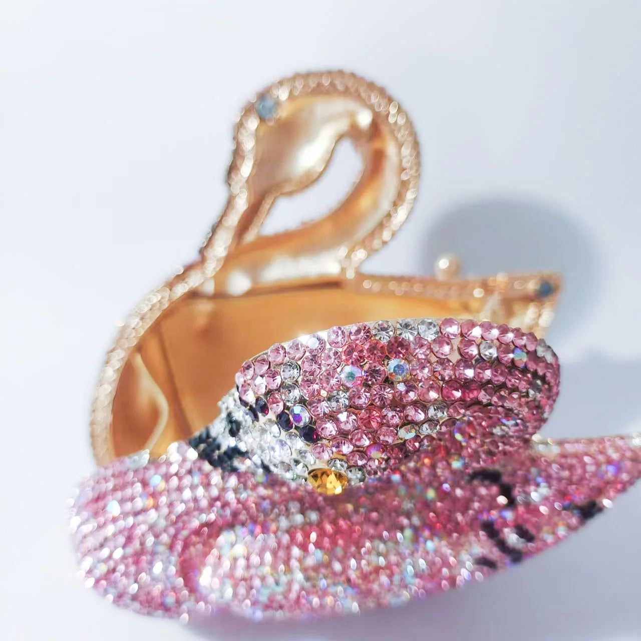 XIYUAN Swan Shaped Diamond Evening Clutch Bags New Rhinestone Day Clutches Metallic Gem Clutch Purses And Handbags Wedding Purse