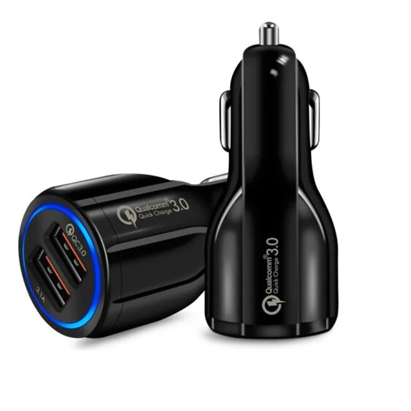QC3.0+3.1A Car Chargers 2Ports Fast Charging 12-24V For Samsung Huawei iphone Dual USB Adapter Socket Splitter Cigarette Lighter
