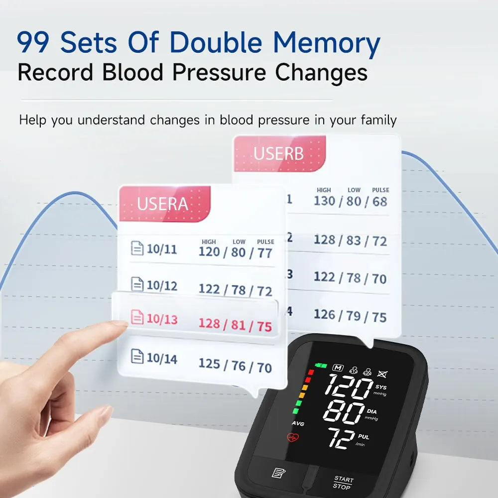🩺 Yongrow Voice Portable Upper Arm Blood Pressure Monitor,LED Display | Rechargeable | Digital Tonometer | Voice Broadcast | Arm Sphygmomanometer