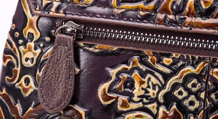 MOTAORA Womens Genuine Leather Luxury Handbag Handmade Embossed Vintage Shoulder Crossbody Bag New Arrival