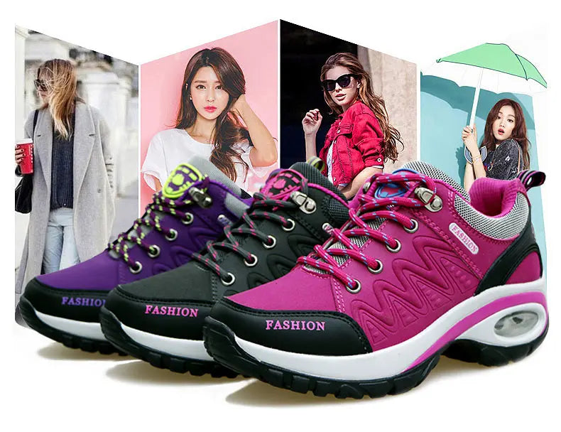 Women Sports Shoes Platform Sneakers Fashion Outdoor Hiking Non-Slip Casual Shoes Low Top Running Shoes Women Footwear