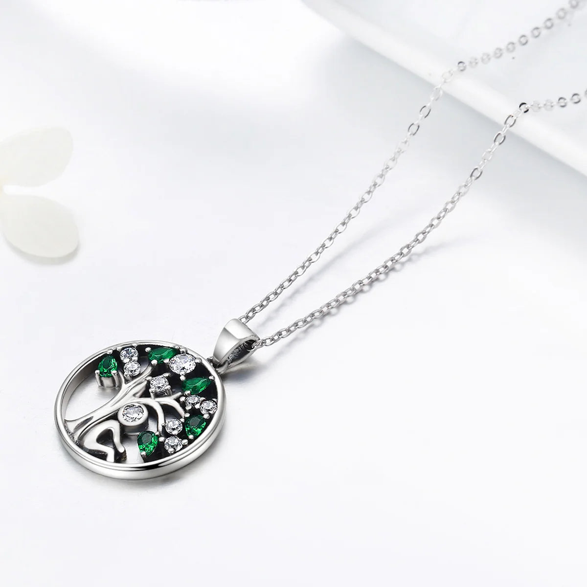 BAMOER 925 Sterling Silver Tree of Life Necklace for Women, 14K Gold Plated Lucky Tree Pendant Necklaces Jewelry for Girlfriend