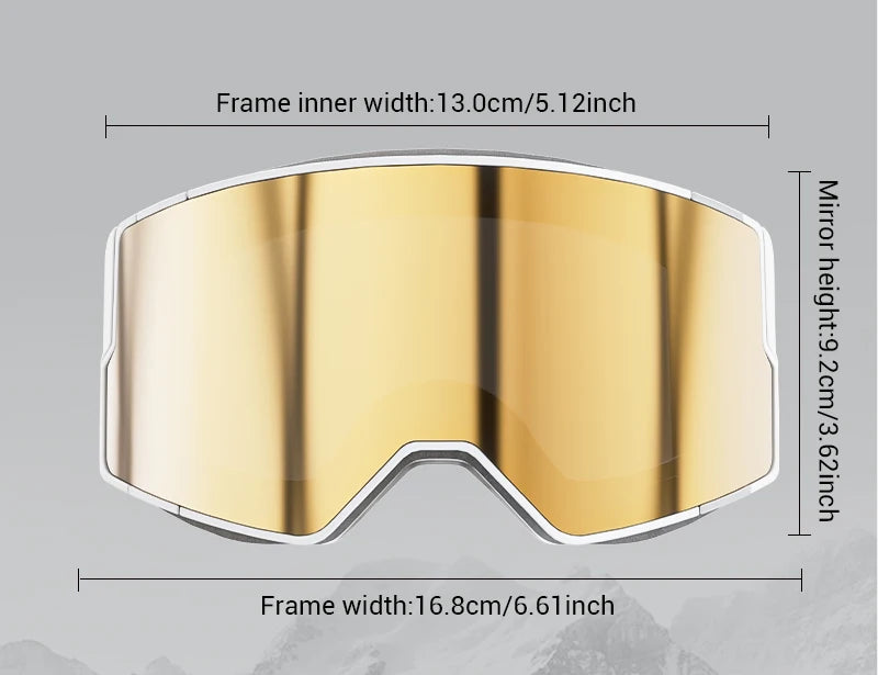 KAPVOE Men Women Double Layers Anti-Fog Ski Goggles Snowmobile Eyewear Outdoor Sport Snow Snowboard Glasses Magnetic Lenses New