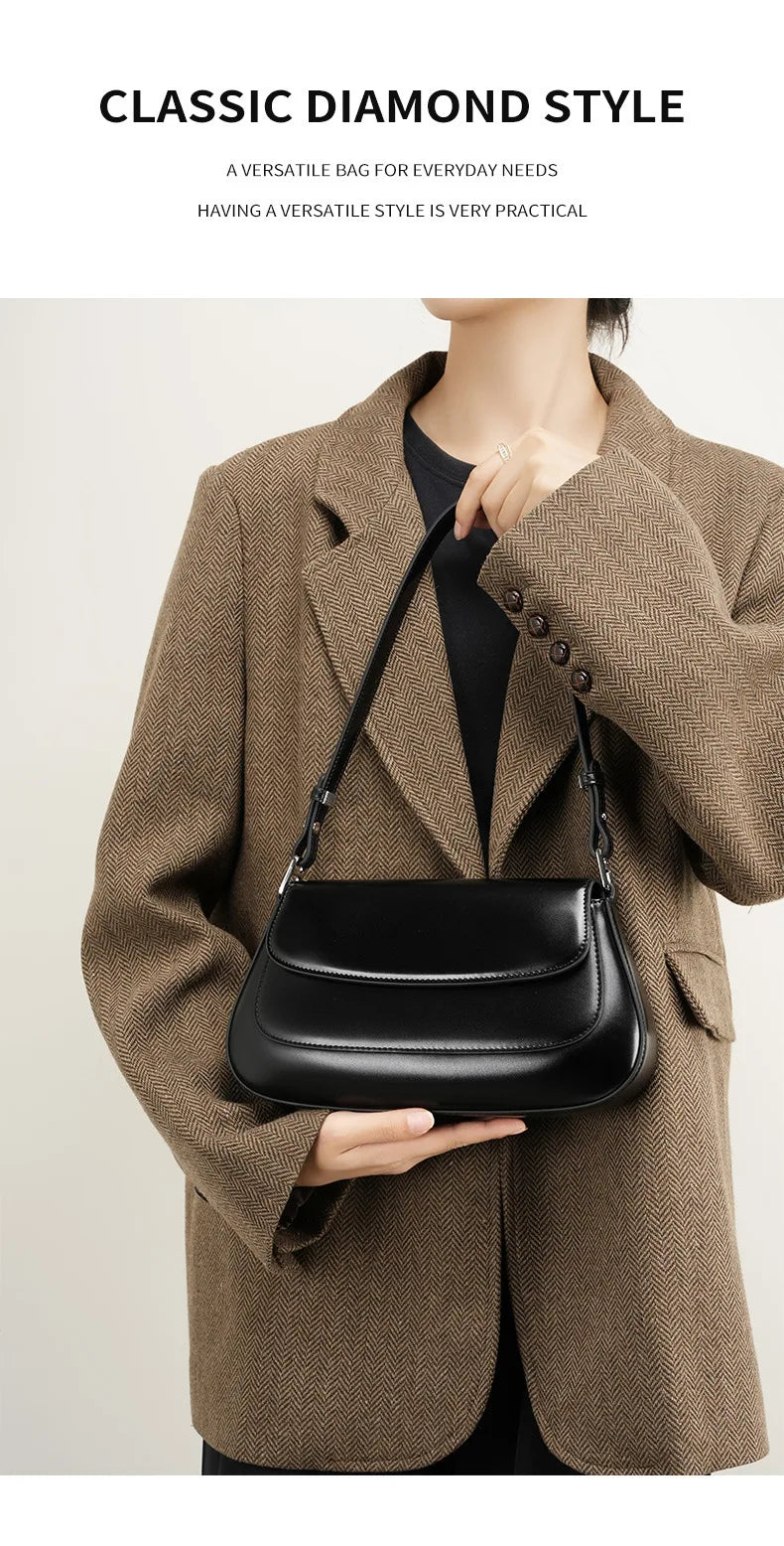 YANATARI underarm cowhide Genuine leather handbags women vintage shoulder bag female luxury bags womens high quality 2025