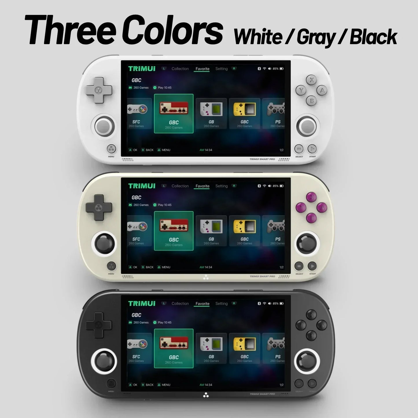 وحدة تحكم ألعاب محمولة Trimui Smart Pro بشاشة IPS مقاس 4.96 بوصة ونظام Linux وعصا تحكم وإضاءة RGB ومشغل ألعاب فيديو كلاسيكي Smartpro هدية